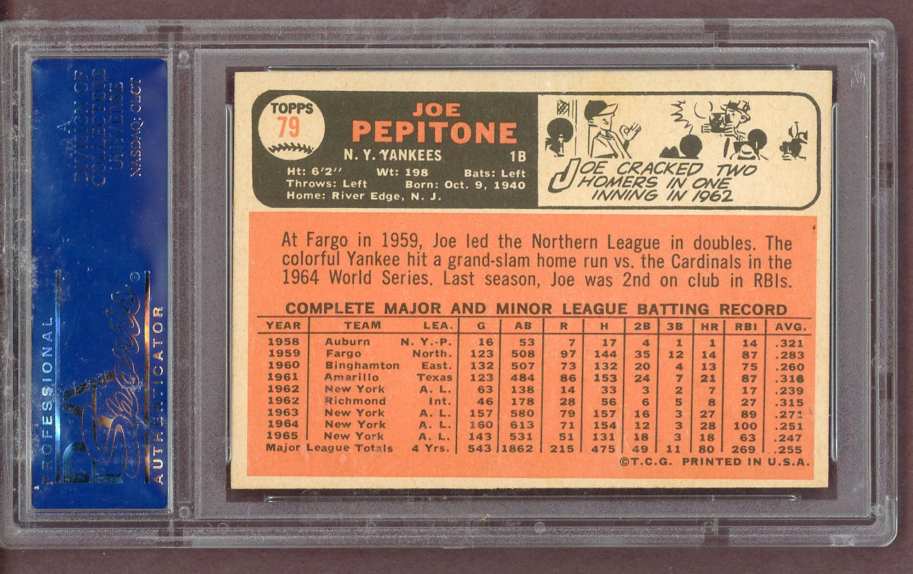 1966 Topps Baseball # 79 Joe Pepitone Yankees PSA 6 EX-MT 563786