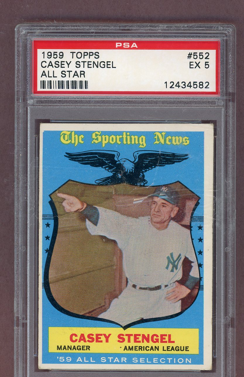 1959 Topps Baseball #552 Casey Stengel A.S. Yankees PSA 5 EX 563787
