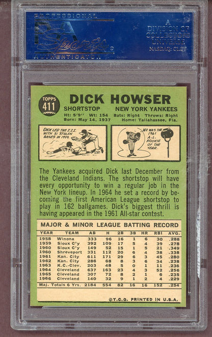 1967 Topps Baseball #411 Dick Howser Yankees PSA 7 NM 563789