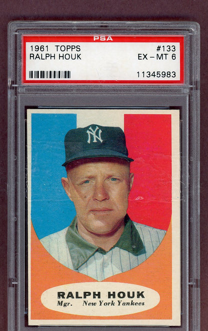1961 Topps Baseball #133 Ralph Houk Yankees PSA 6 EX-MT 563792