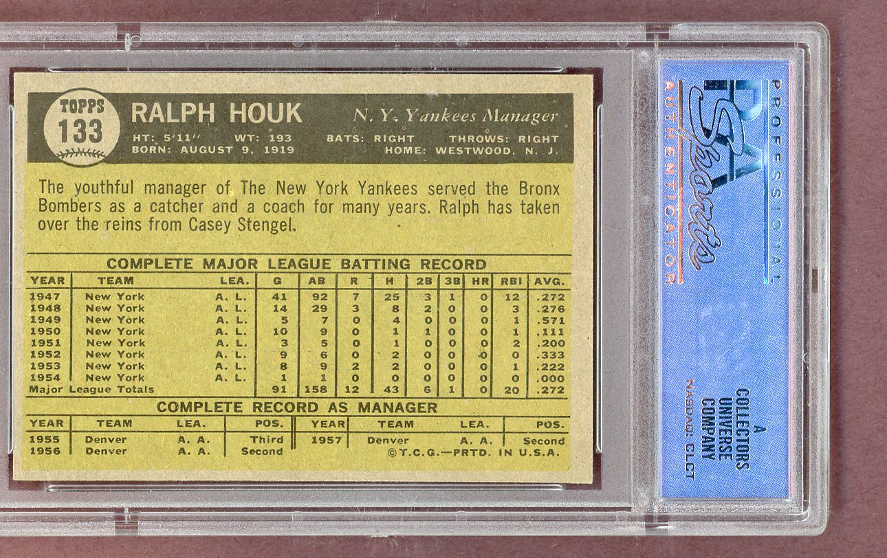 1961 Topps Baseball #133 Ralph Houk Yankees PSA 6 EX-MT 563792