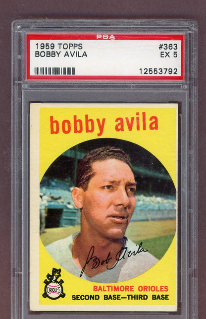 1959 Topps Baseball #363 Bobby Avila Orioles PSA 5 EX 563795