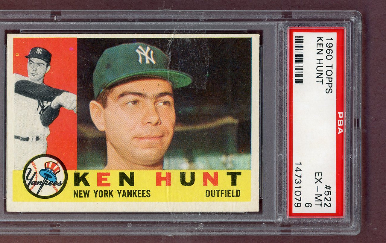 1960 Topps Baseball #522 Ken Hunt Yankees PSA 6 EX-MT 563796