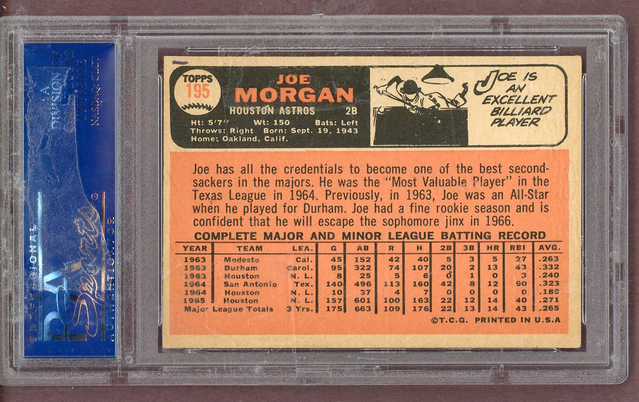 1966 Topps Baseball #195 Joe Morgan Astros PSA 5 EX mk 563798