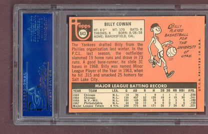 1969 Topps Baseball #643 Billy Cowan Yankees PSA 8 NM/MT 563803