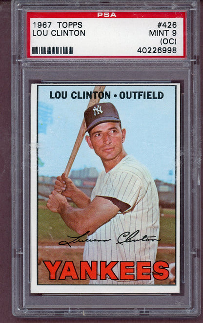 1967 Topps Baseball #426 Lou Clinton Yankees PSA 9 MINT oc 563805