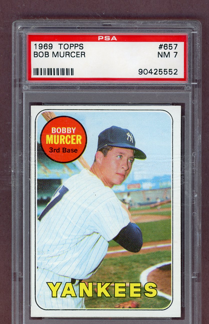 1969 Topps Baseball #657 Bobby Murcer Yankees PSA 7 NM 563807