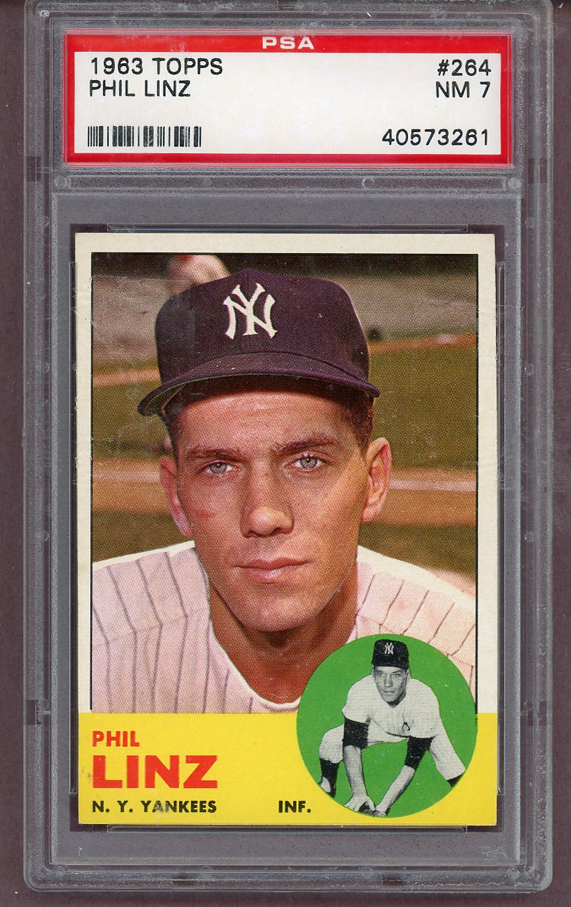 1963 Topps Baseball #264 Phil Linz Yankees PSA 7 NM 563810