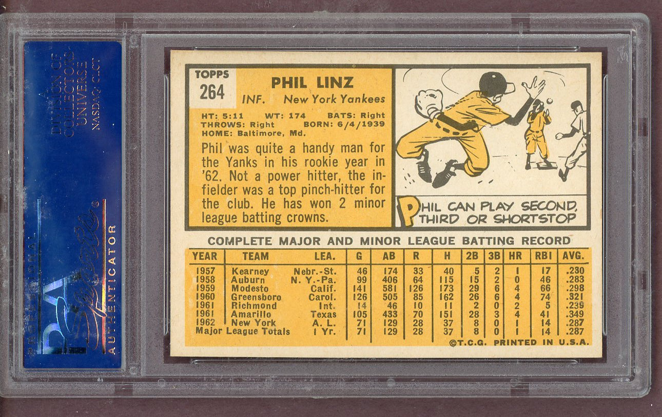1963 Topps Baseball #264 Phil Linz Yankees PSA 7 NM 563810
