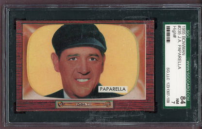 1955 Bowman Baseball #235 J.A. Paparella Umpire SGC 7 NM 563814