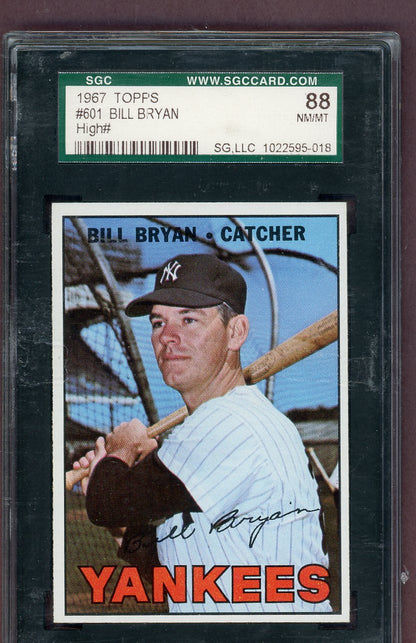 1967 Topps Baseball #601 Bill Bryan Yankees SGC 8 NM/MT 563815