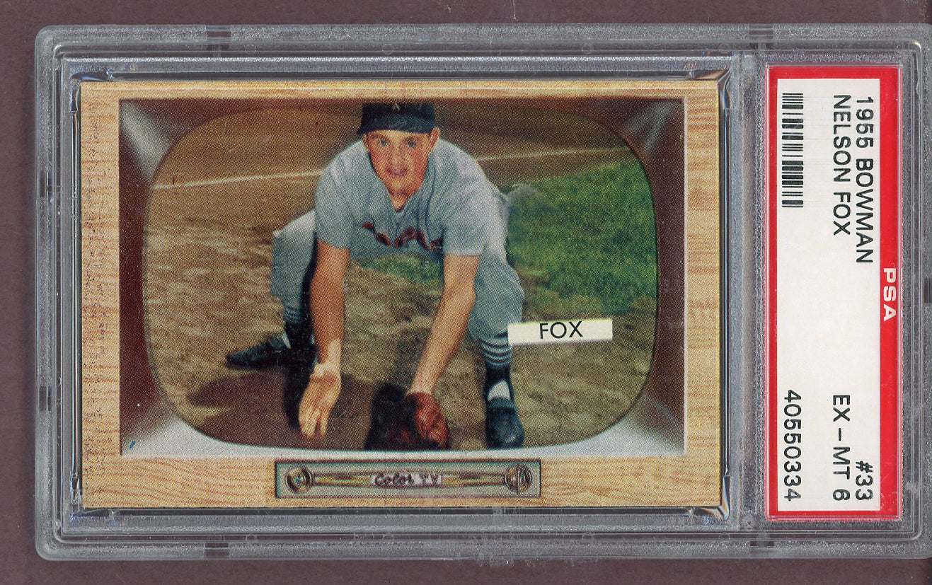 1955 Bowman Baseball # 33 Nellie Fox White Sox PSA 6 EX-MT 563816