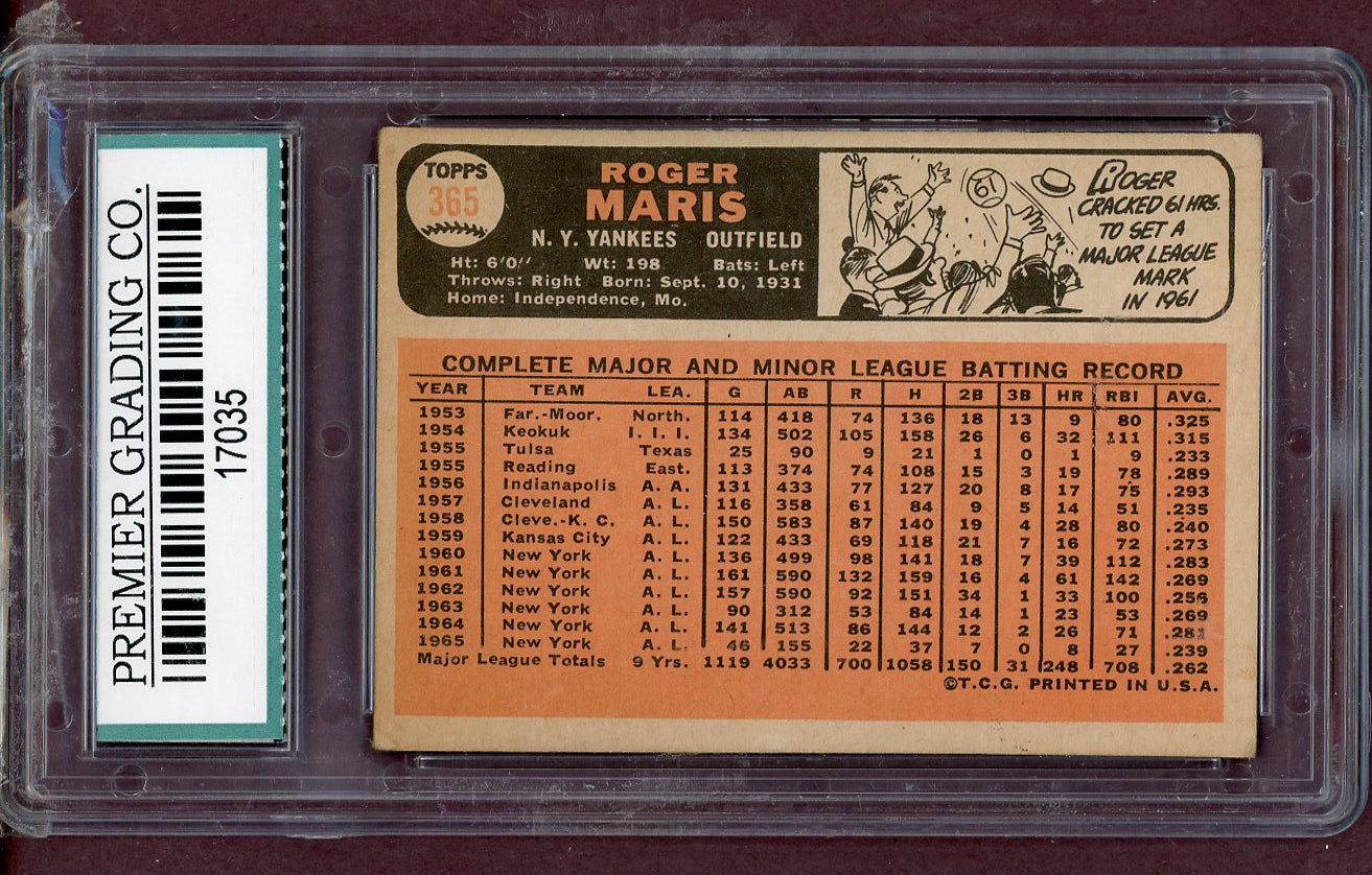 1966 Topps Baseball #365 Roger Maris Yankees PGC 5 EX 563817