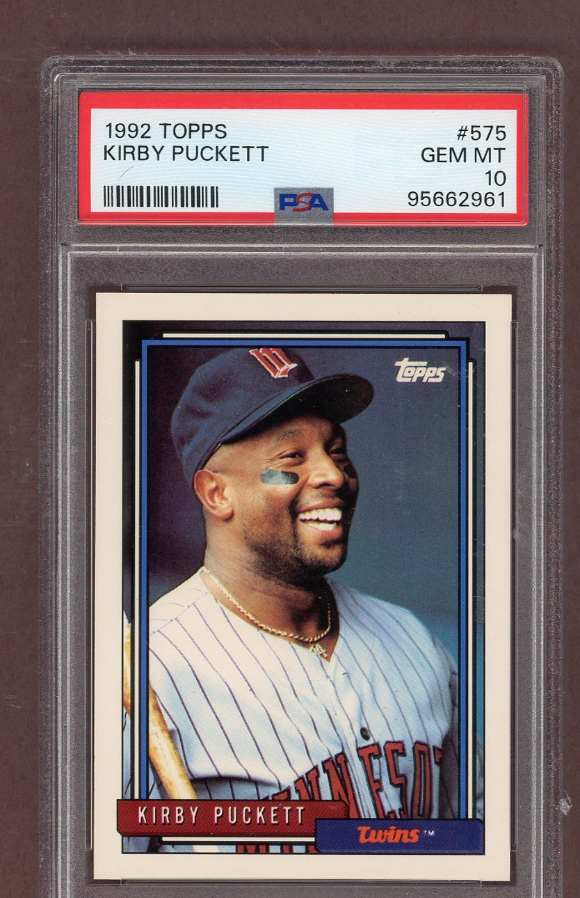 1992 Topps #575 Kirby Puckett Twins PSA 10 GEM MINT 563821