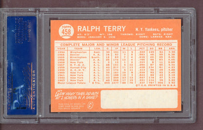1964 Topps Baseball #458 Ralph Terry Yankees PSA 7 NM 563826