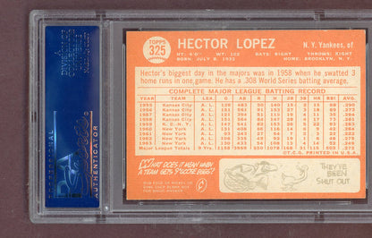 1964 Topps Baseball #325 Hector Lopez Yankees PSA 6 EX-MT 563827