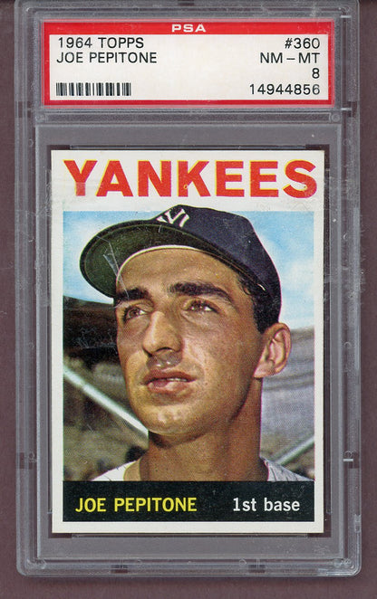 1964 Topps Baseball #360 Joe Pepitone Yankees PSA 8 NM/MT 563829