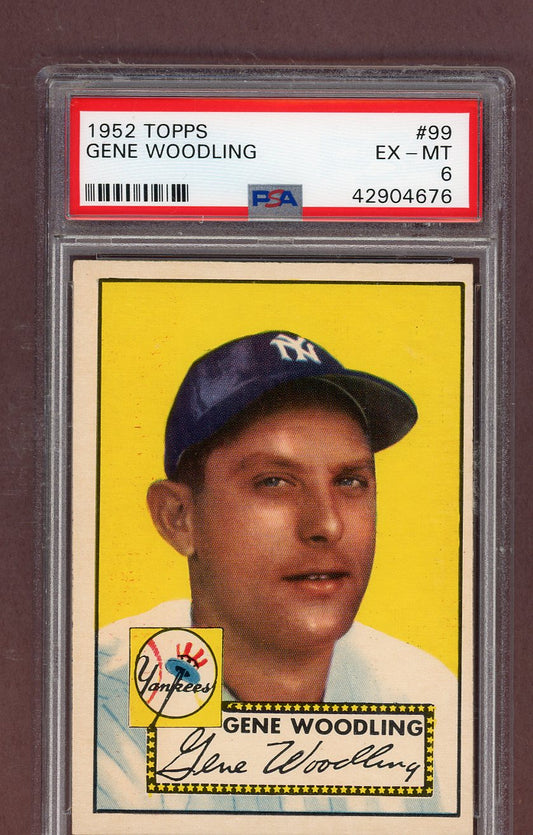 1952 Topps Baseball #099 Gene Woodling Yankees PSA 6 EX-MT 563851