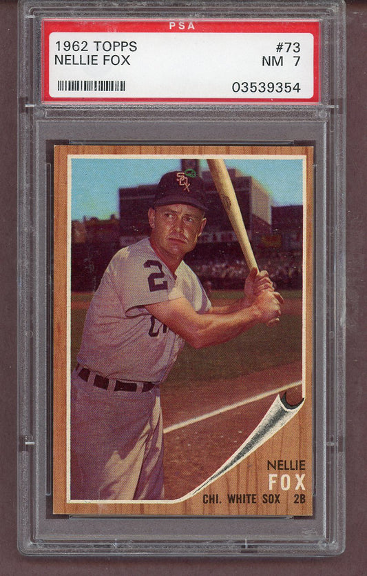 1962 Topps Baseball #073 Nellie Fox White Sox PSA 7 NM 563854