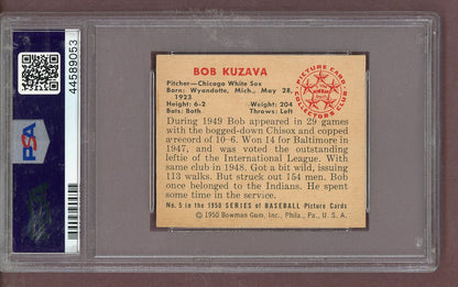 1950 Bowman Baseball #005 Bob Kuzava White Sox PSA 6 EX-MT 563857