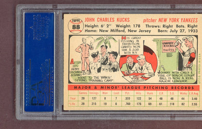 1956 Topps Baseball #088 Johnny Kucks Yankees PSA 5 EX White 563871