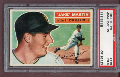 1956 Topps Baseball #129 Jake Martin Pirates PSA 5 EX Gray 563874
