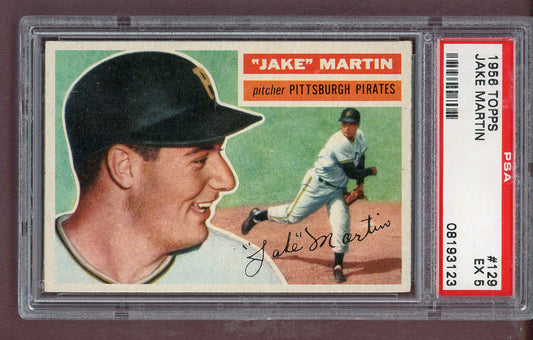 1956 Topps Baseball #129 Jake Martin Pirates PSA 5 EX Gray 563874