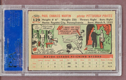 1956 Topps Baseball #129 Jake Martin Pirates PSA 5 EX Gray 563874