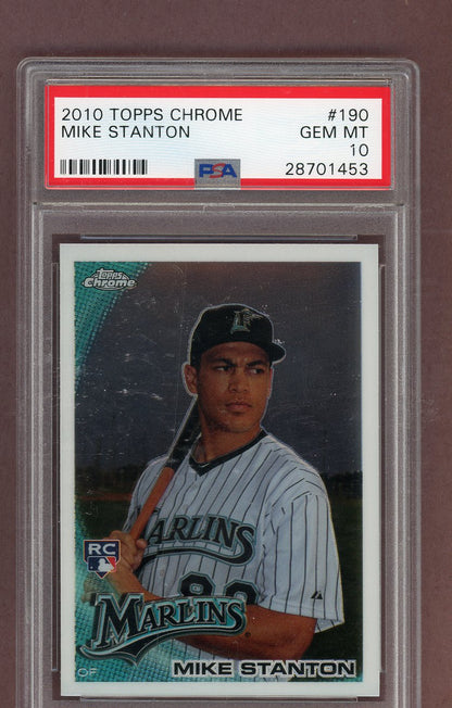 2010 Topps Chrome #190 Giancarlo Stanton Marlins PSA 10 GEM MINT 563876