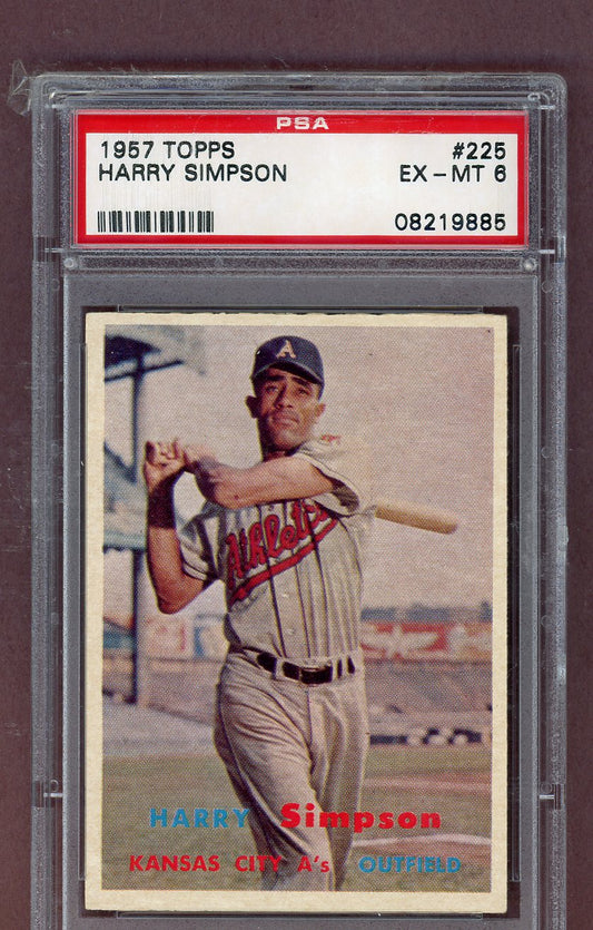 1957 Topps Baseball #225 Harry Simpson A's PSA 6 EX-MT 563879