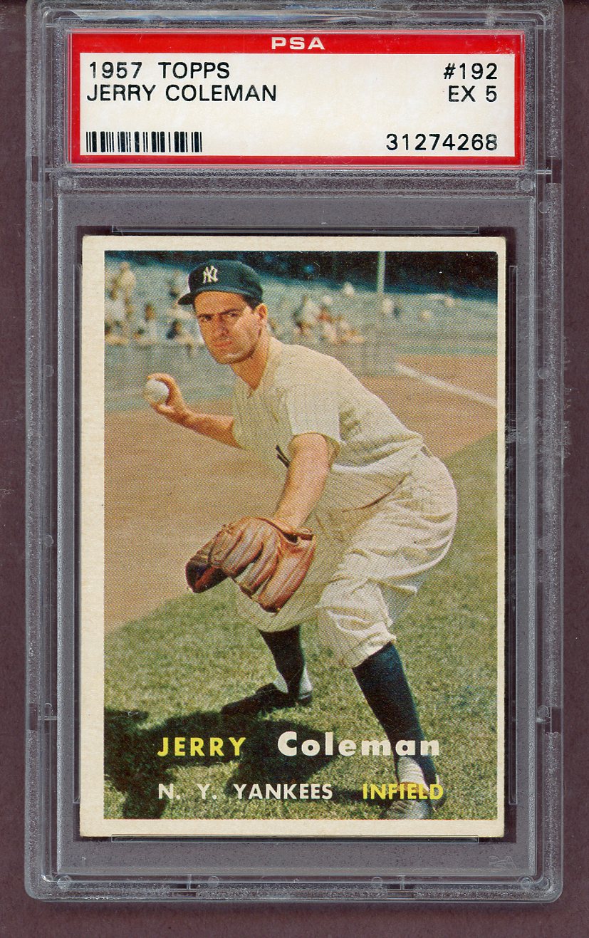 1957 Topps Baseball #192 Jerry Coleman Yankees PSA 5 EX 563881