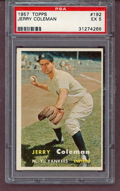 1957 Topps Baseball #192 Jerry Coleman Yankees PSA 5 EX 563881