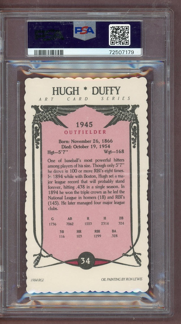 1984 Renata Galasso Art Postcard # 34 Hugh Duffy Red Sox PSA 9 MINT 563889