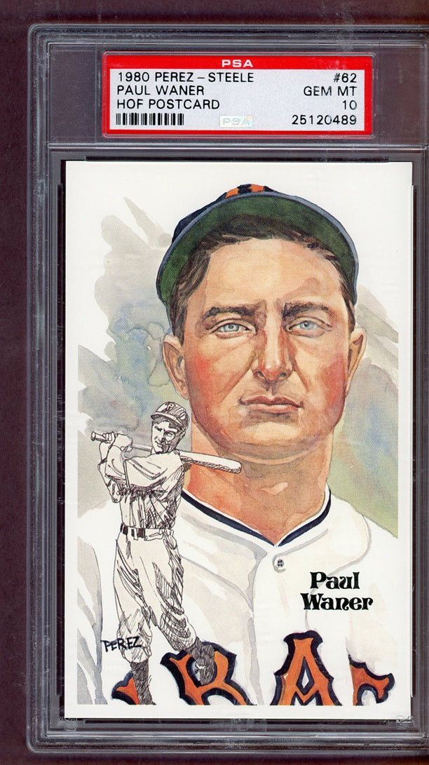 1980 Perez Steele # 62 Paul Waner Pirates PSA 10 GEM MINT 563892