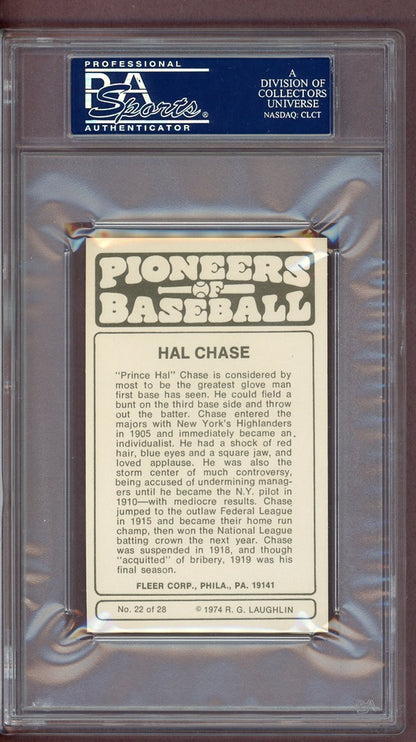 1975 Fleer Pioneers Of Baseball # 22 Hal Chase Yankees PSA 10 GEM MINT 563895