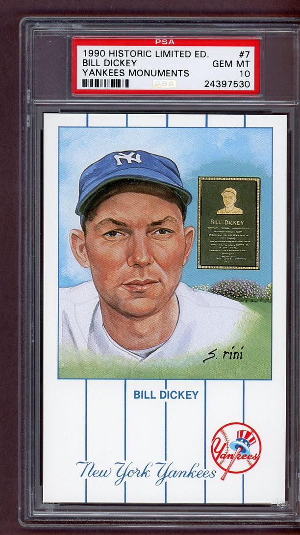 1990 Historic Limited Postcards #  7 Bill Dickey Yankees PSA 10 GEM MINT 563896