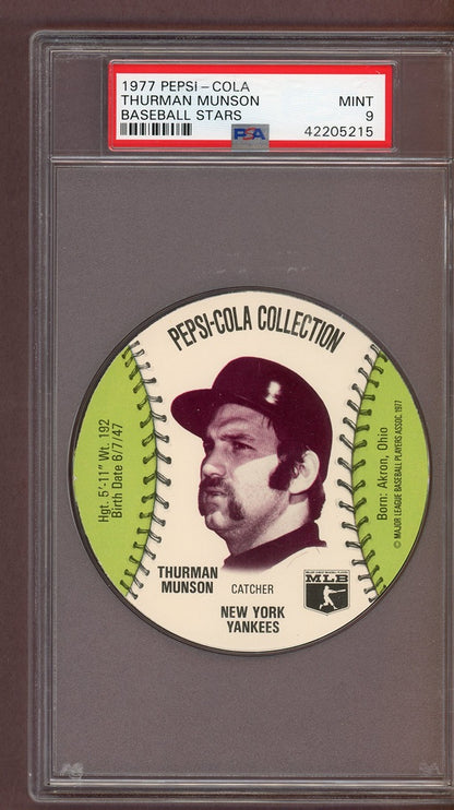 1977 Pepsi Discs Thurman Munson Yankees PSA 9 MINT 563898