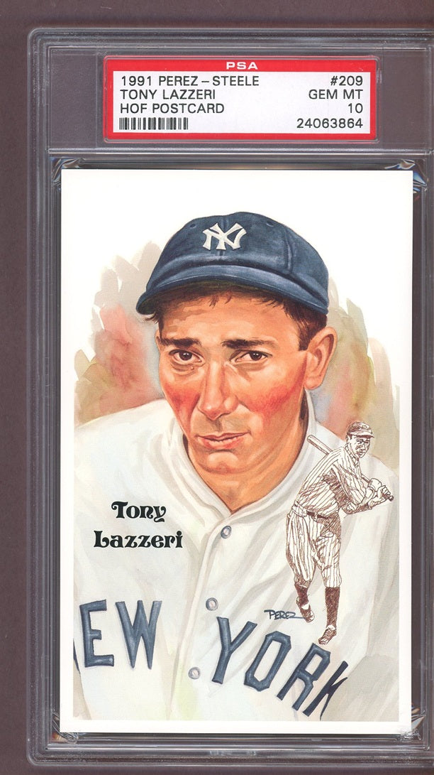 1991 Perez Steele #209 Tony Lazzeri Yankees PSA 10 GEM MINT 563904