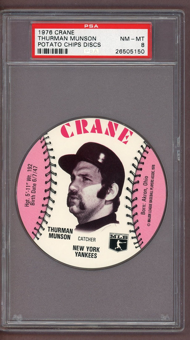 1976 Cranes Discs Thurman Munson Yankees PSA 8 NM/MT 563913