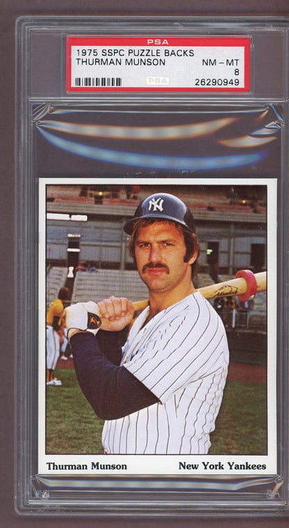 1975 SSPC Puzzle Backs Thurman Munson Yankees PSA 8 NM/MT 563914