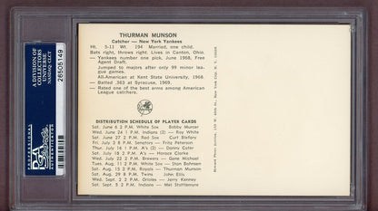 1970 Yankees Clinic Postcard Thurman Munson Yankees PSA 5 EX 563915