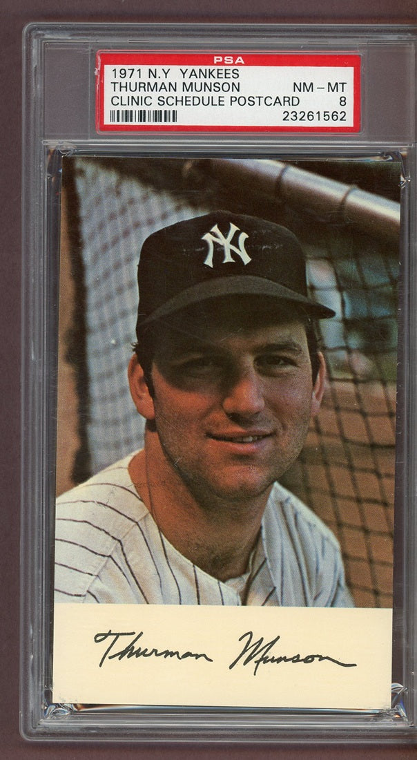1971 Yankees Clinic Postcard Thurman Munson Yankees PSA 8 NM/MT 563916