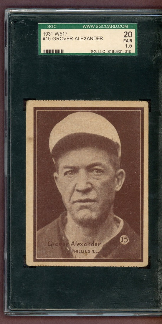 1931 W517 W 517 # 15 Grover Alexander Phillies SGC 1.5 FR 563918