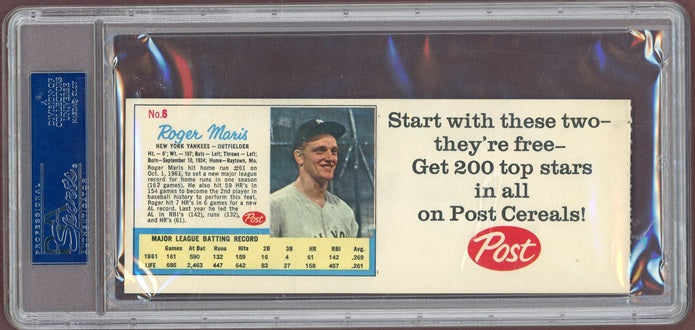 1962 Post Ad Panel #005/6 Mickey Mantle Roger Maris PSA 4 VG-EX 563920