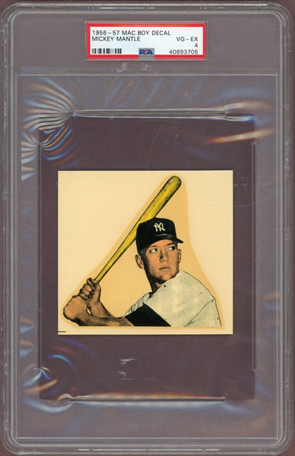 1956-57 Mac Boy Decal Mickey Mantle Yankees PSA 4 VG-EX 563924