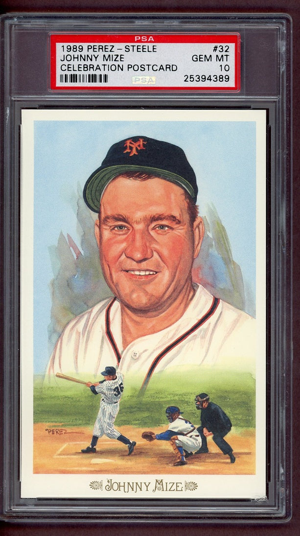 1989 Perez Steele Celebration # 32 Johnny Mize Giants PSA 10 GEM MINT 563930