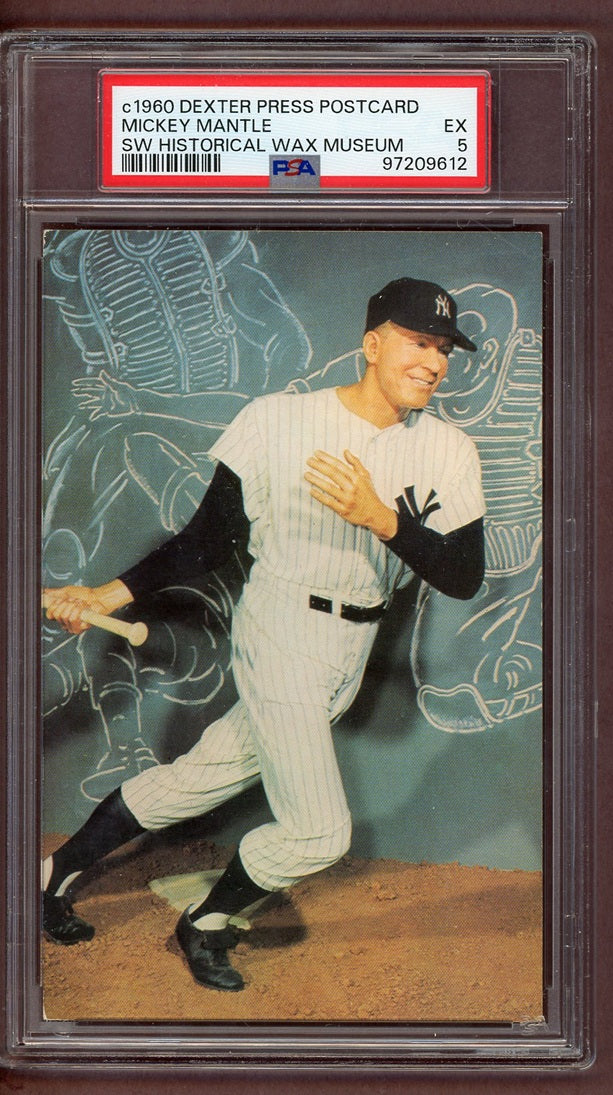 1960's Dexter Press Postcard Mickey Mantle Yankees PSA 5 EX 563932