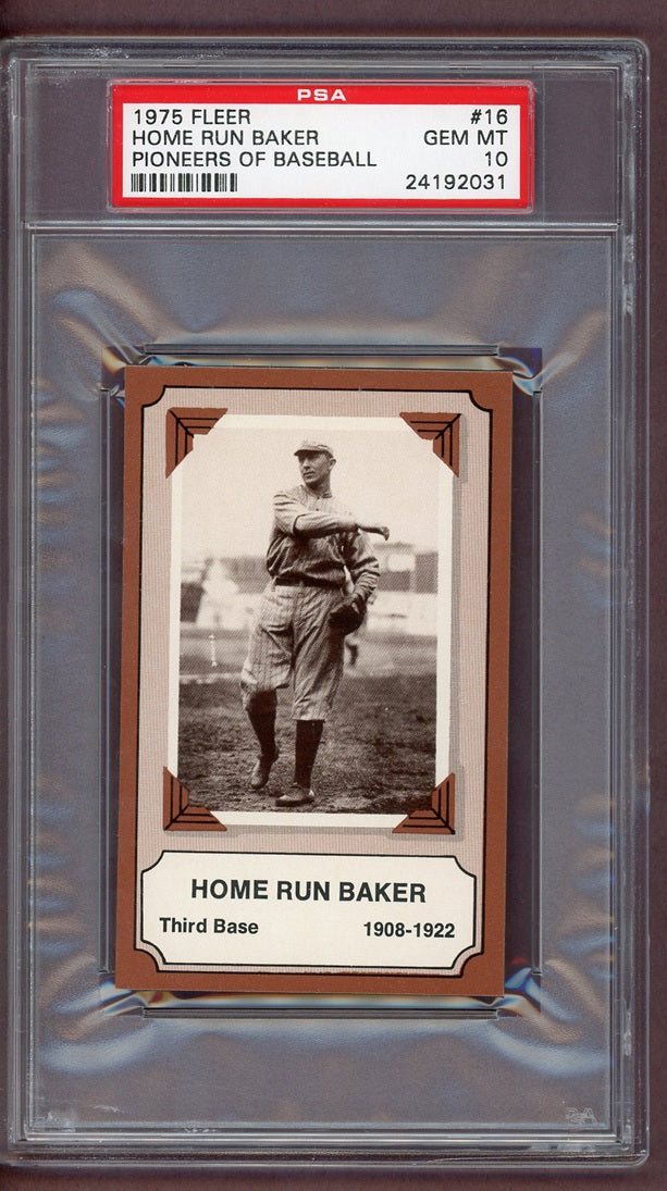 1975 Fleer Pioneers Of Baseball # 16 Frank Baker A's PSA 10 GEM MINT 563934