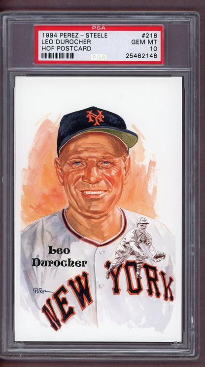 1994 Perez Steele #218 Leo Durocher Giants PSA 10 GEM MINT 563942