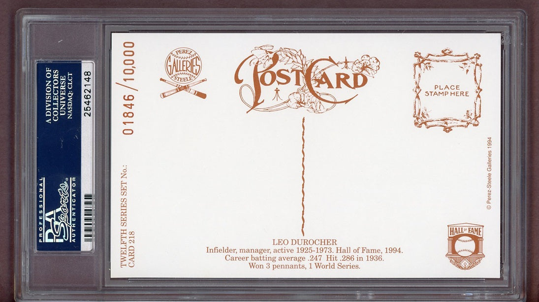 1994 Perez Steele #218 Leo Durocher Giants PSA 10 GEM MINT 563942